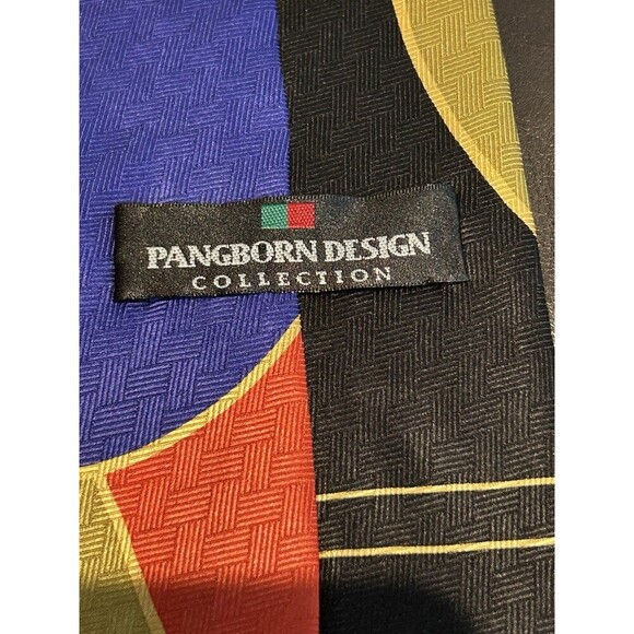 Pangborn Design 100% Italian Silk Tie Geometric Design 80s Retro Style - Picture 5 of 6